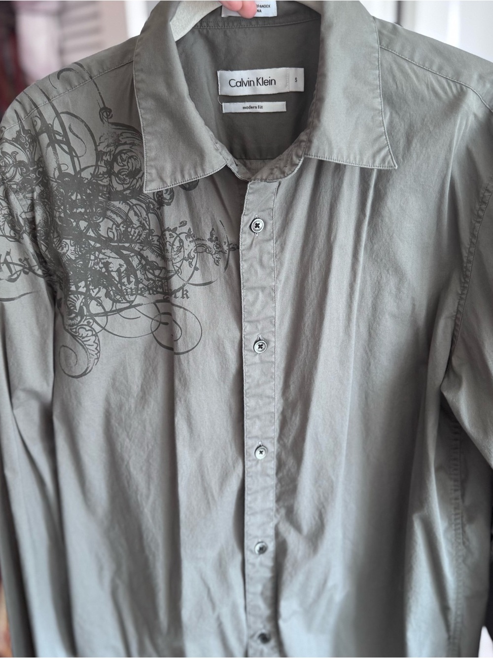 Calvin Klein Light Gray Lightweight Shirt Jacket